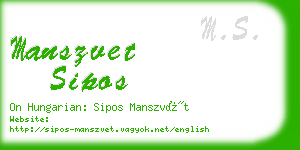 manszvet sipos business card
